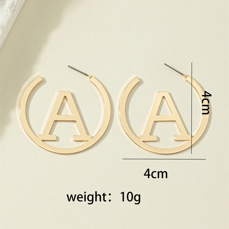 Custom Name Hoop Earrings Women's Personalized Gold Color Butterfly Stainless Steel Punk Letter Simple Big Circle Jewelry images - 6