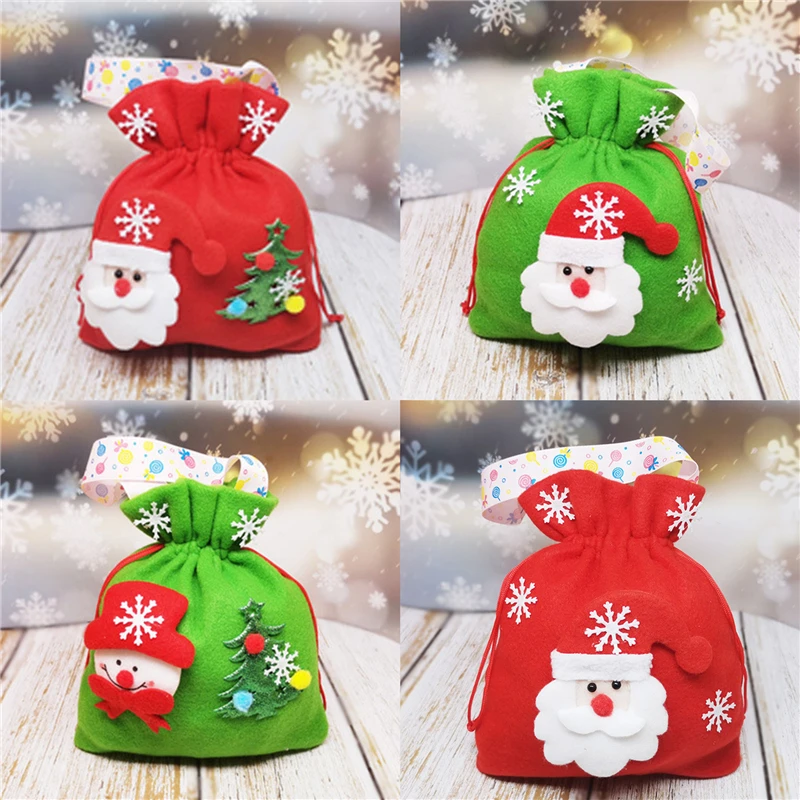 

Новогоднее и Рождественское украшение, Подарочная сумка для рождественского подарка, трехмерная сумка для конфет, сумка из матовой фланели