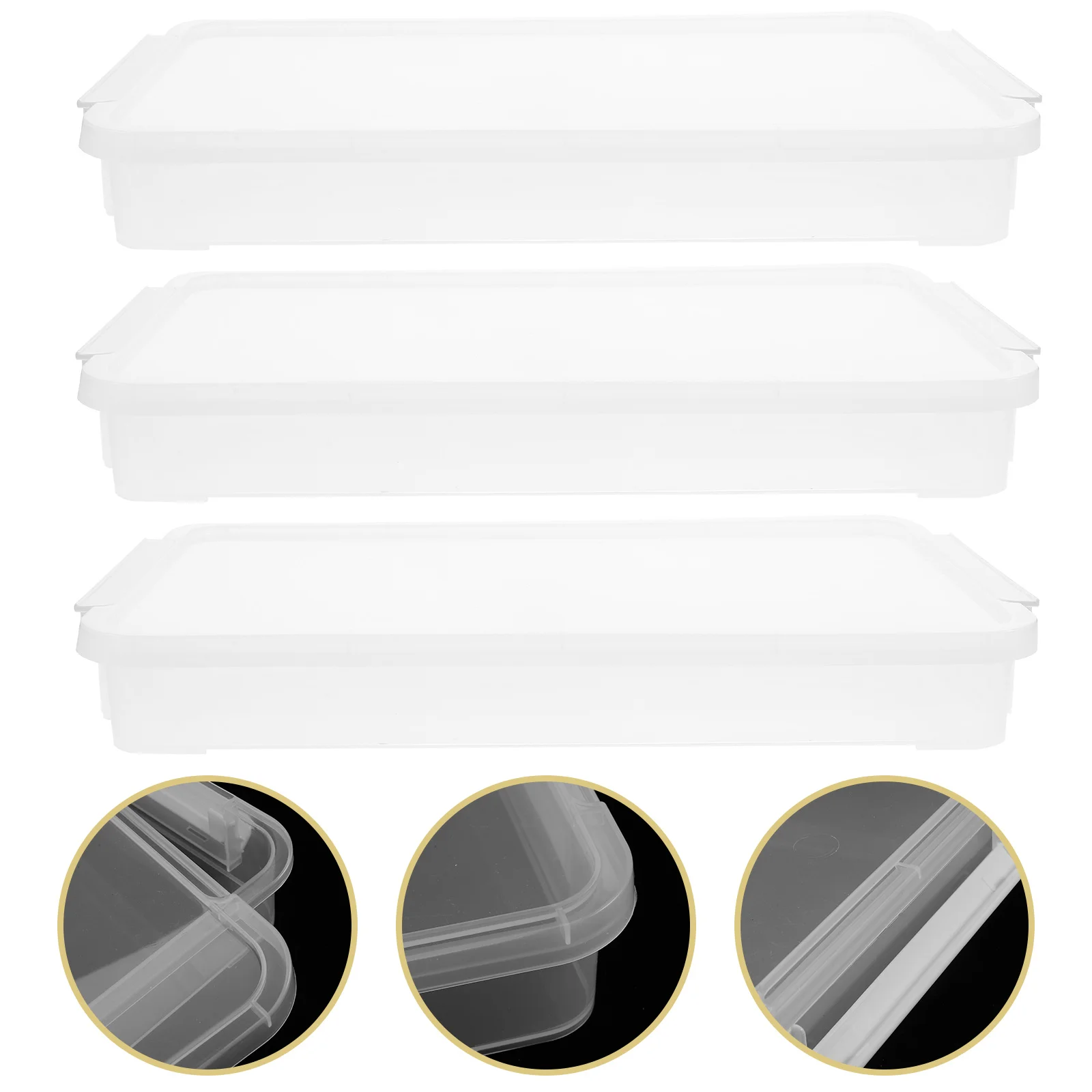 

Plastic Barrel Document Storage Organizer Bins Lids Clear Containers Organizing