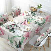 1 piece 3 colors nordic floral dust proof tablecloth table spread table cover decoration home textile without cushion covers