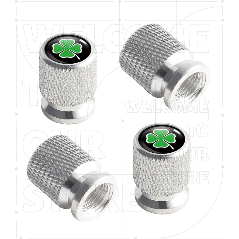 

Для Alfa Romeo четырехлистный клевер 156 159 Giulia логотип 4 шт. автомобильные колеса шины клапан алюминиевые колпачки крышки штока шин Airdust водонепроницаемые