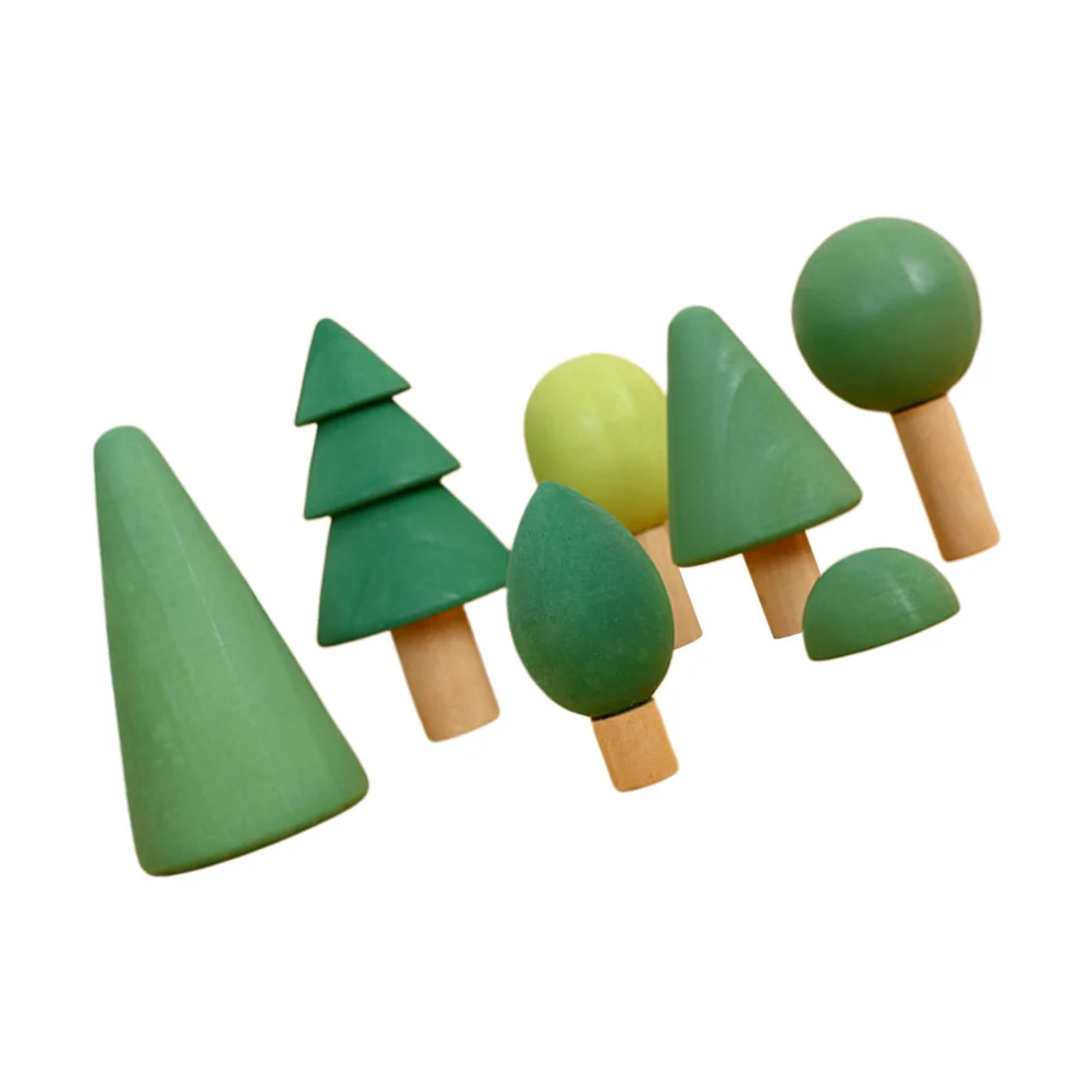 

1 Set Wooden Tree Building Blocks Educational Forest Stacking Blocks