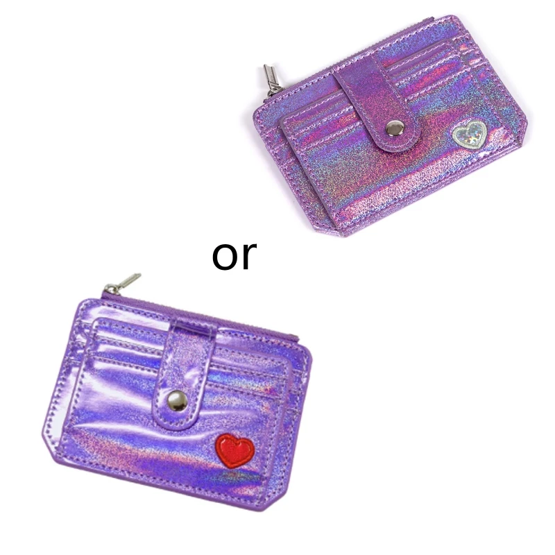 

Wallet Slim Money Credit Card Holder ID Business Women Laser Shining PU Leather Purse Case Drop Shipping