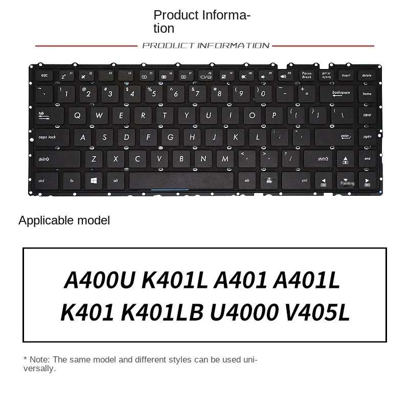 Замените заявку на клавиатуру ноутбука ASUS K401L A401 K401 A401L K401LB MP-13K83US-9206 V405L