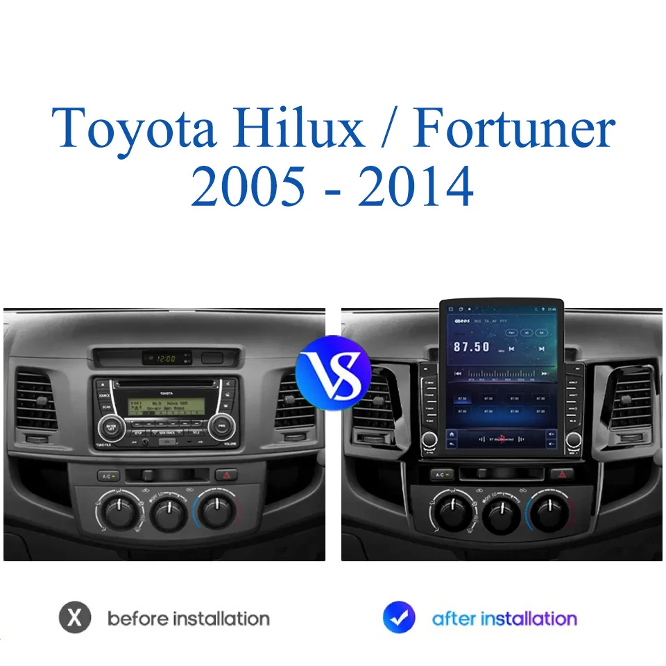 Фото Авторадио DVD-кассета для Toyota Fortuner Hilux 2005 2007 2009 2011 2014, автомобильное радио FM AM, аудио, видео, A/V, планшет, 4G Lte WiFi №3