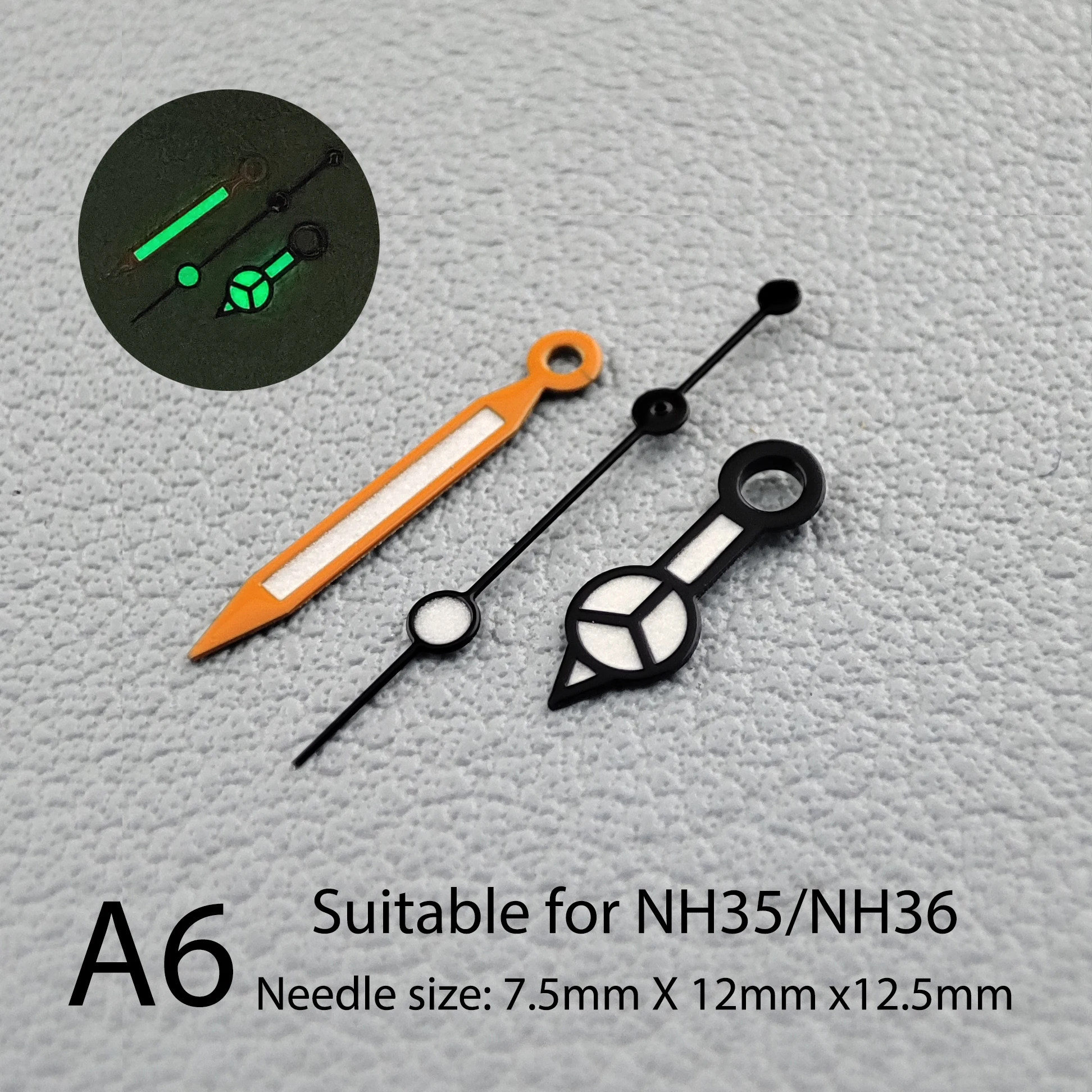 

Указка для часов NH35, зеленые светящиеся часы с тремя контактами, подходит для NH35 NH36, Часовые аксессуары A6