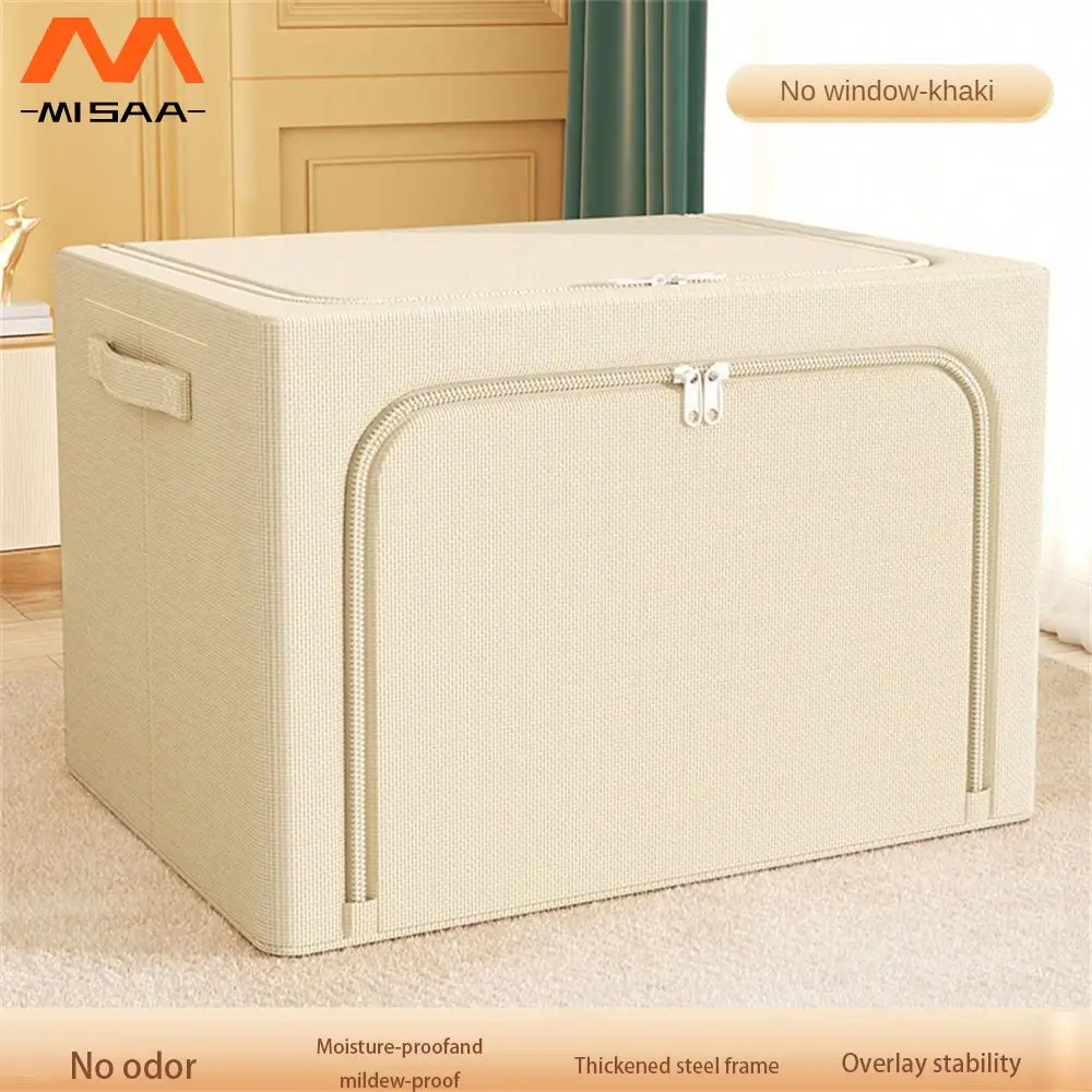 

Single Window Storage Box Light Gray Convenient Cleaning Fabric Material Large Storage Capacity Large Bearing Capacity White