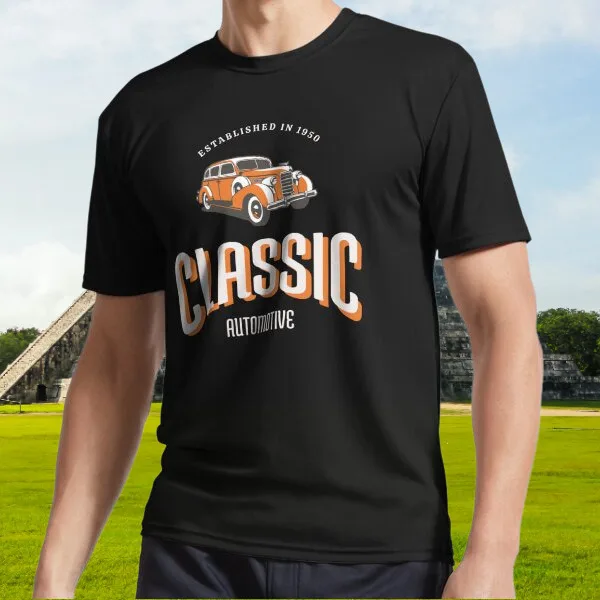 Новая классическая Автомобильная Винтажная футболка с логотипом забавным