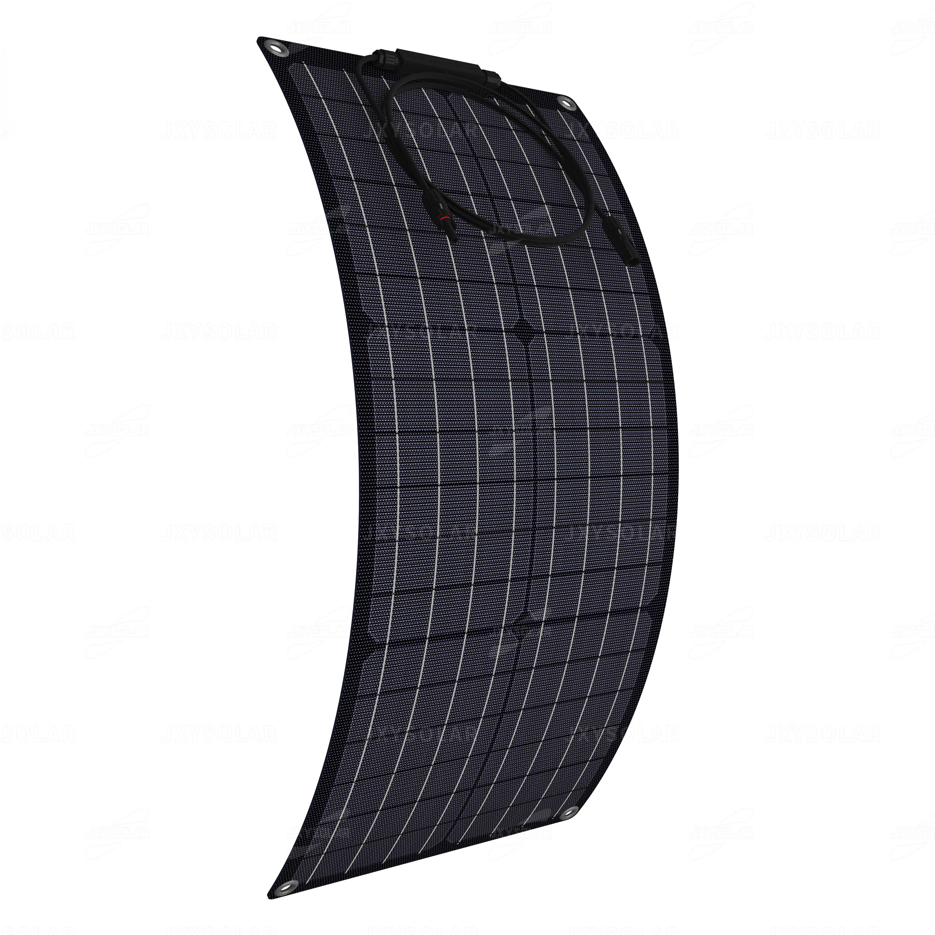 

45W 18V Black ETFE Monocrystalline Silicon Easy Installation Marine Semi Flexible Solar Panel Use For Yachts RVs Campervans