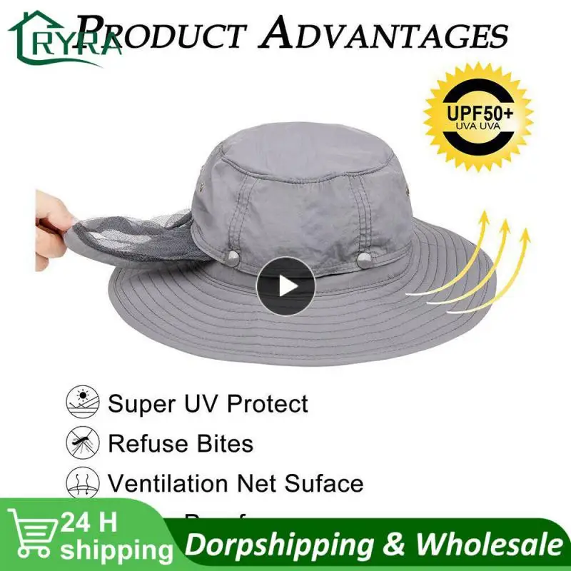 

Outdoor Mosquito Head Net Hat Hiking Fishing Sun Bee Bug Mesh Face Mask Beekeeping Tools Sunshade Neck Head Cover