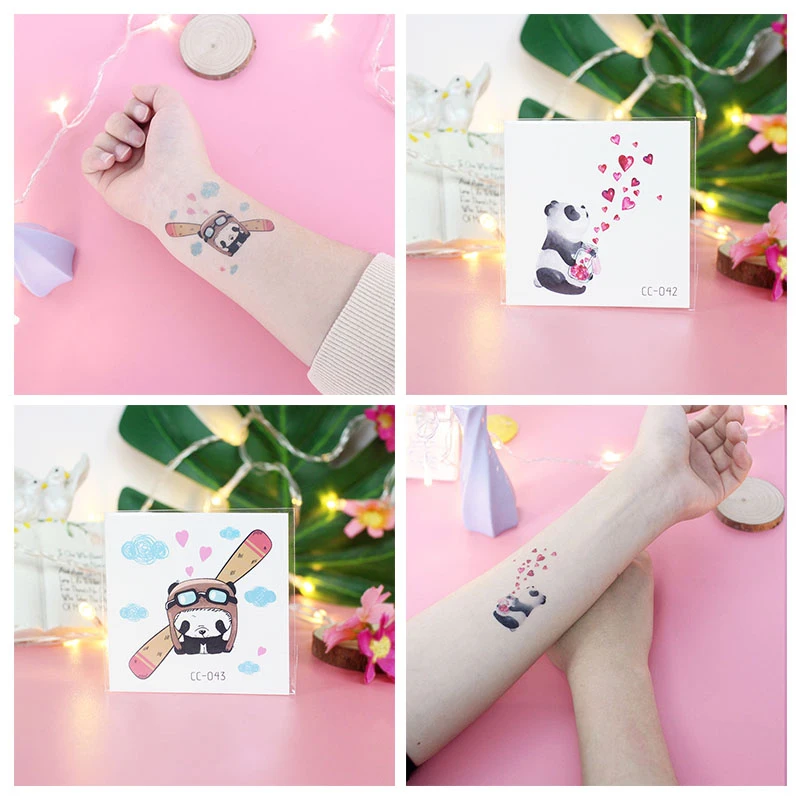 VeeCharm-милые временные тату-наклейки с животными для детей и девочек утка слон Сова