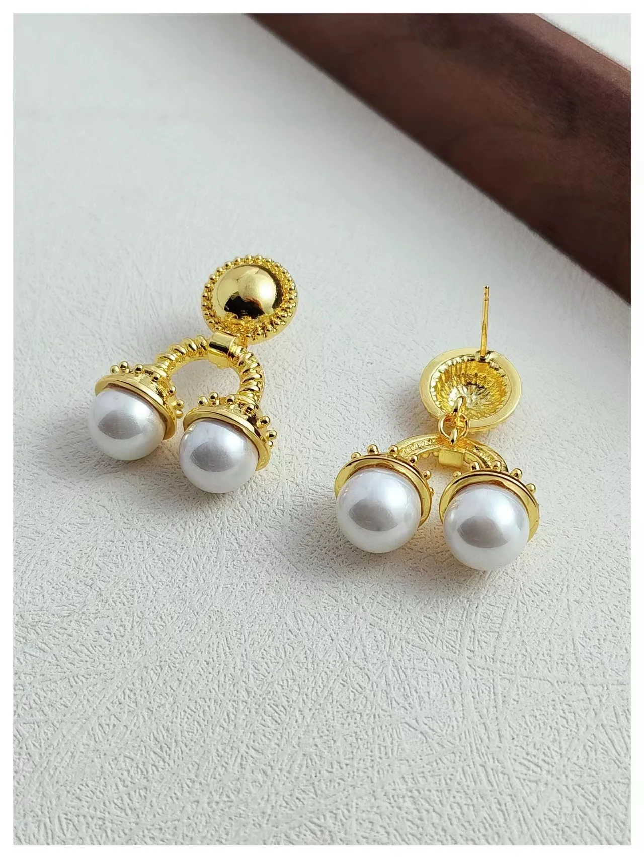 Итальянские винтажные дублирующие ювелирные изделия Золотые жемчужные