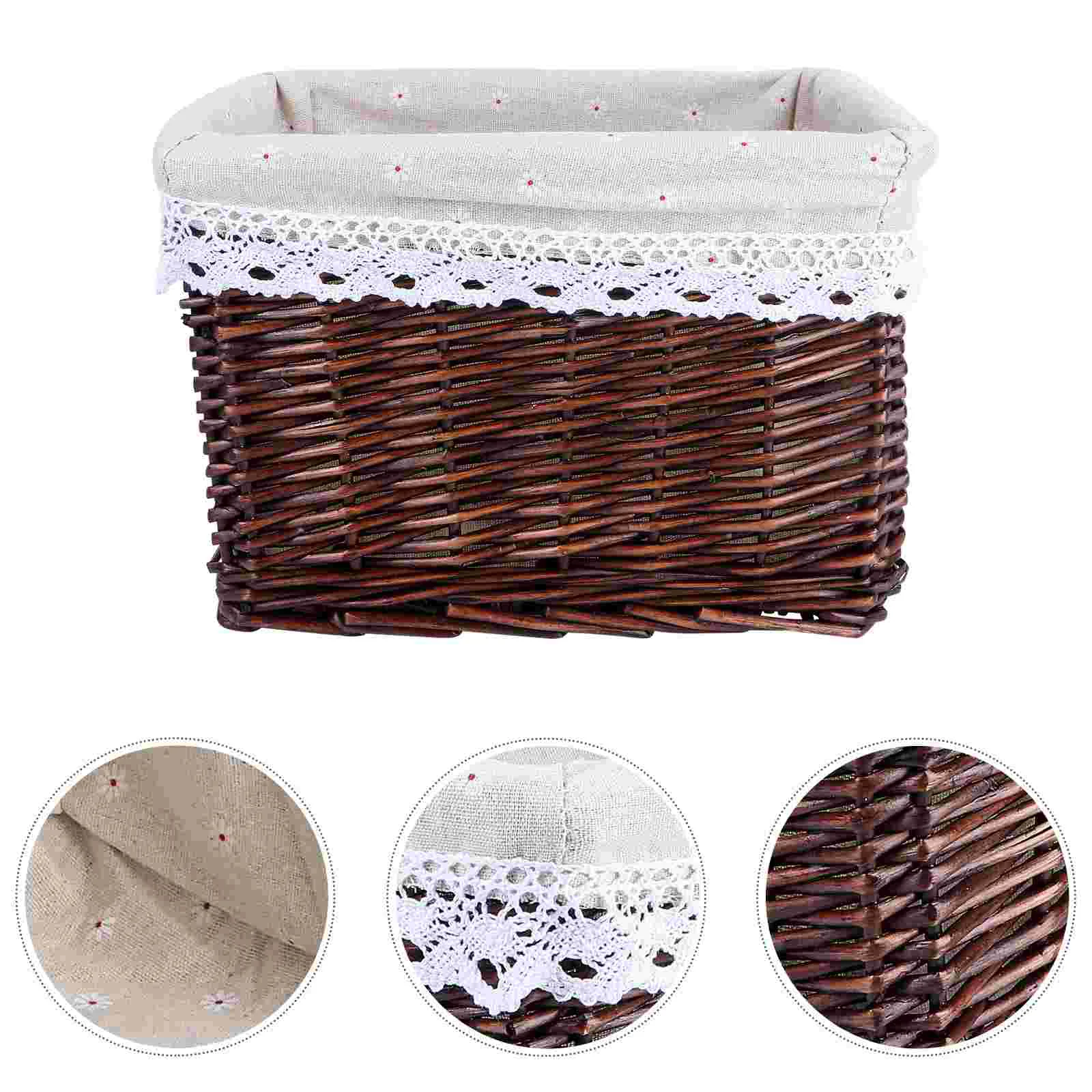 

Basket Storage Rattan Wicker Bins Baskets Woven Organizer Seagrass Grey Rectangular Large Washing Cube Round Laundry Bathroom