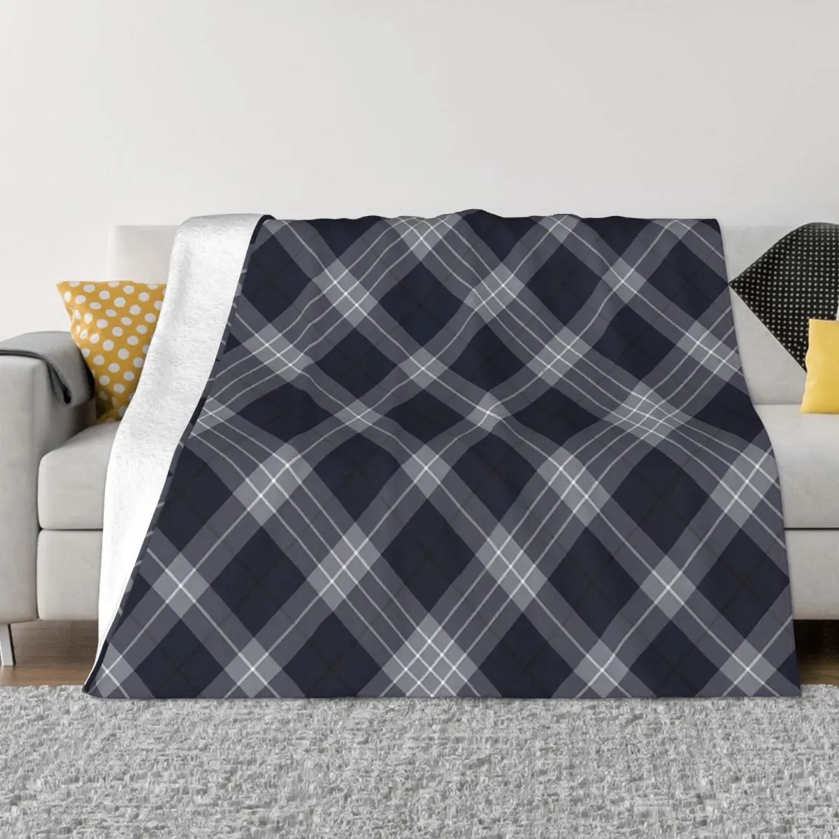 

Plaid Art Blanket Flannel Elderberry Cross Tartan Twill Pattern Cozy Soft FLeece Bedspread