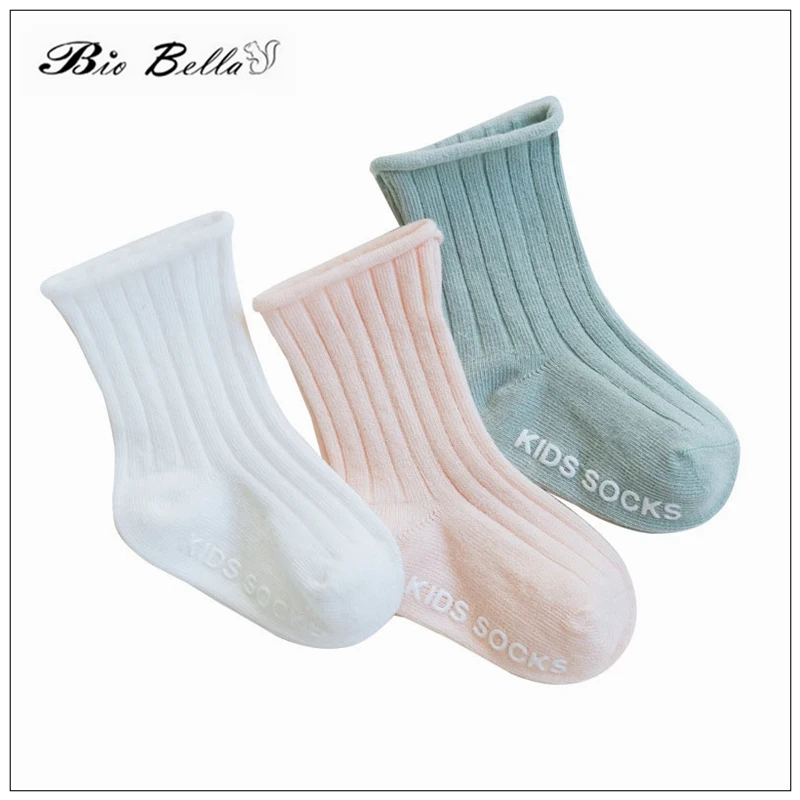 

3Pcs Kids Socks 100% Cotton Boy Girl Soft Breathable Knitted Pants Spring Autumn Baby Socken For 0-5 Yrs Girls Leggings Floor