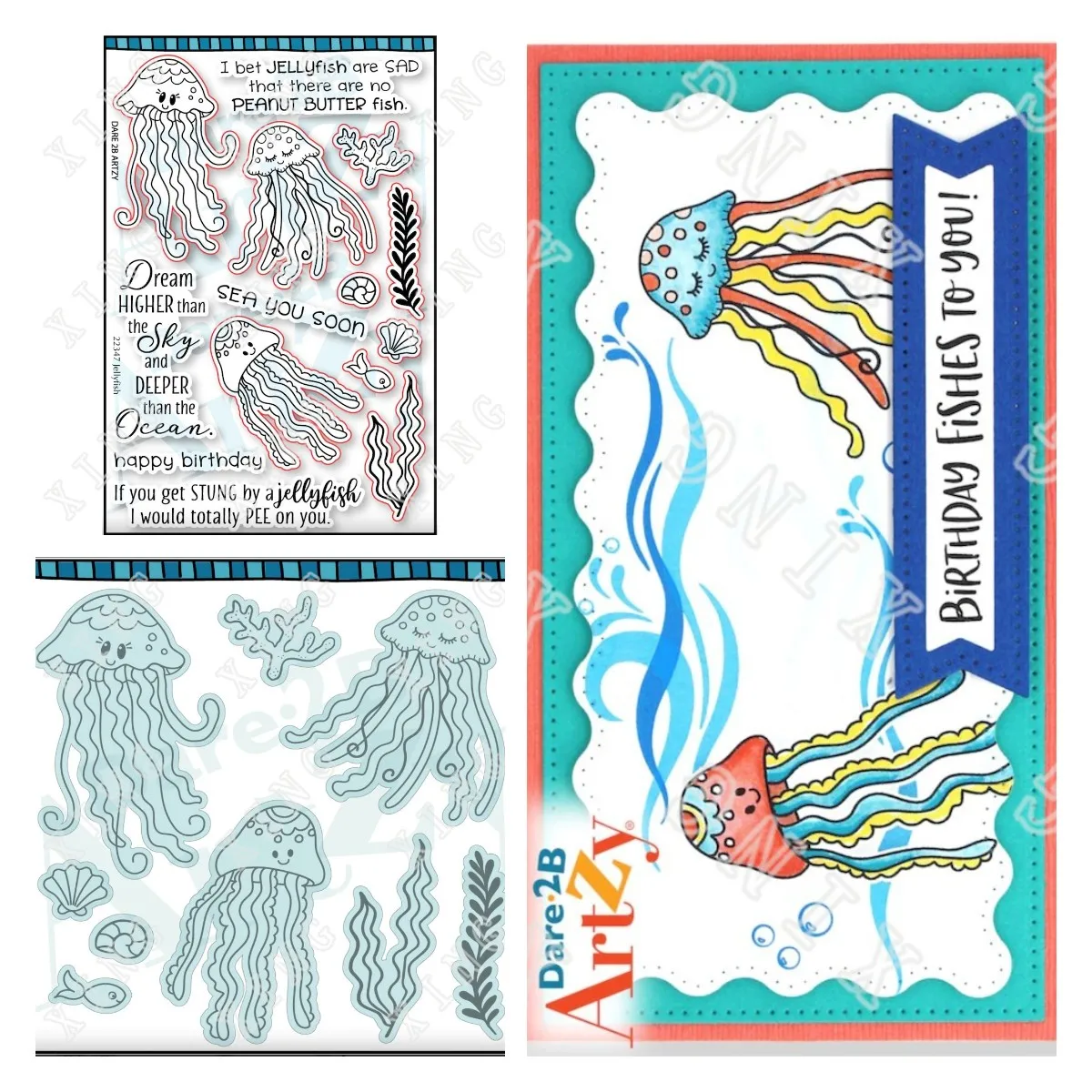 

Jellyfish Stamps and Dies New Arrival 2022 Scrapbook Diary Decoration Stencil Embossing Template Diy Greeting Card Handmad