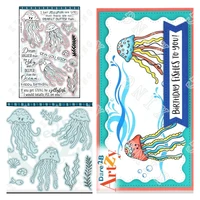 jellyfish stamps and dies new arrival 2022 scrapbook diary decoration stencil embossing template diy greeting card handmad