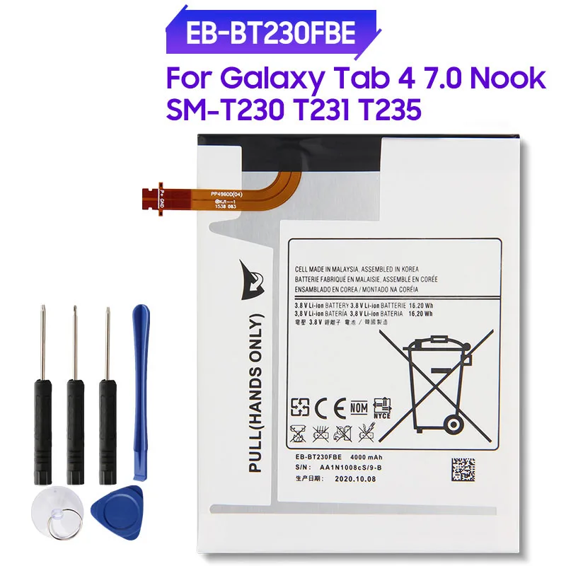 

Original Replacement Battery EB-BT230FBE EB-BT230FBU EB-BT230ABE for SAMSUNG Galaxy Tab 4 7.0 SM-T230 SM-T231 SM-T235 4000mAh