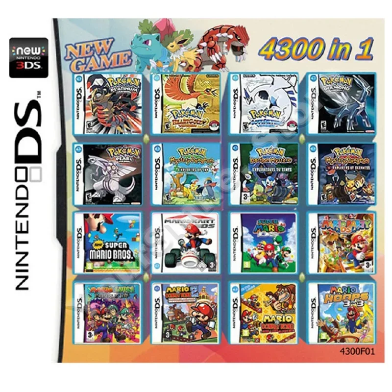 Комбинированная Игровая Карта 3DS NDS 4300-в-1 510-в-1 482-в-1 208-в-1 Коллекция Pokemon Для Детей 7+