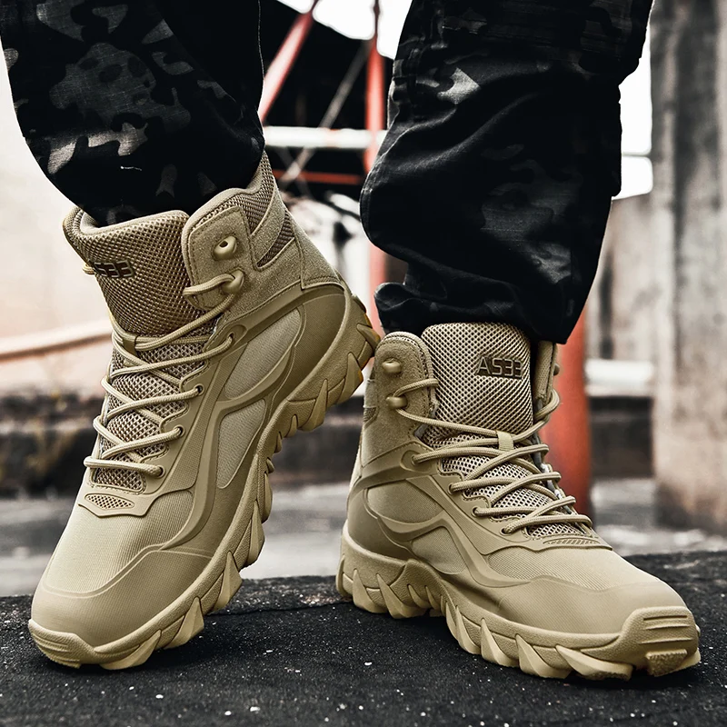 Men's Professional Military Boots Outdoor Cross-country Training Desert Military Boots Men's Hiking Shoes Non Slip Sneakers