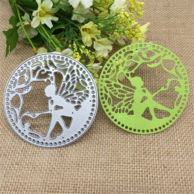 

Round Angel background craft Frame card dies metal die decoration for scrapbook punching card cutting DIY process edge cutting