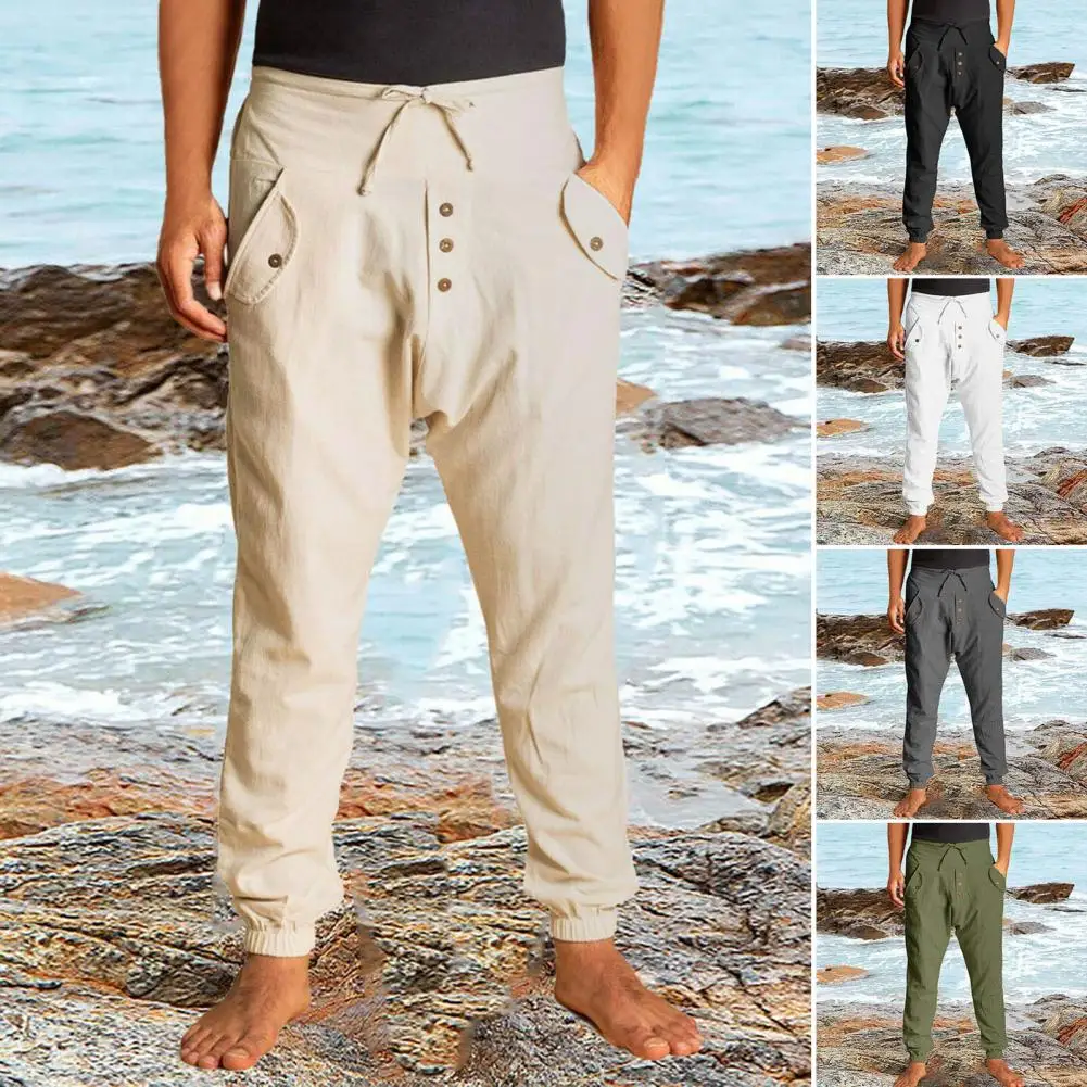 

Men Casual Cargo Pants Four Seasons 95% Cotton Men Trousers Multi Pockets Loose Straight Jogging Pants Middle Aged Men M-3XL