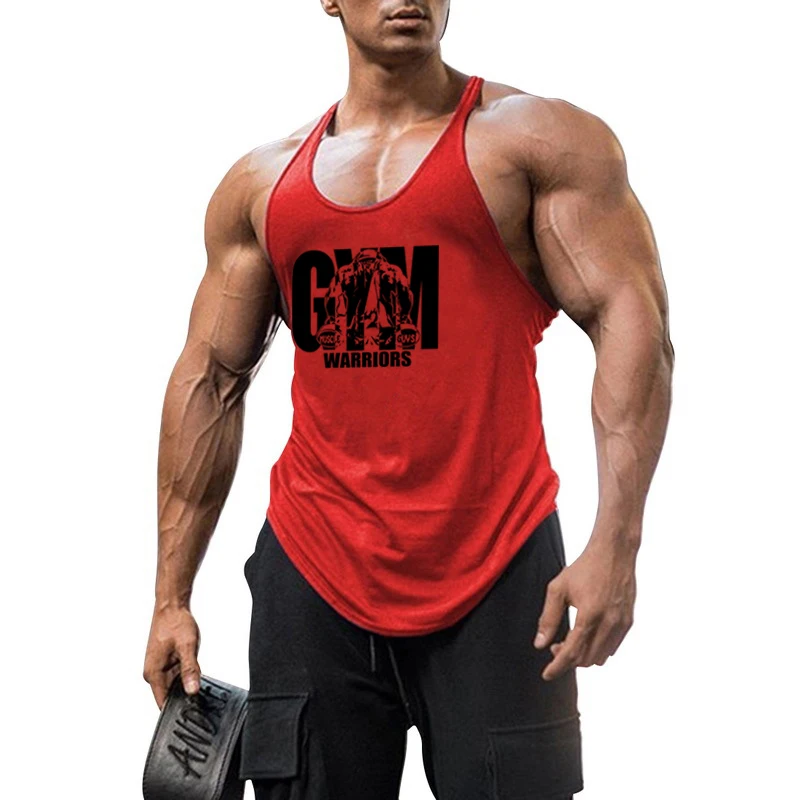 

Gym Clothing Mens Bodybuilding Stringer Tank Top Men Cotton Fitness Racer Back Vest Summer Sleeveless Sportswear Workout Shirt