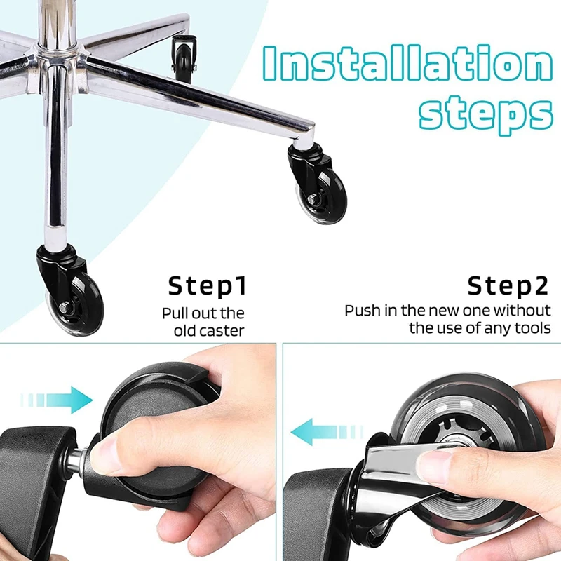 Ролики для офисных стульев 5 шт. подходят всех напольных покрытий-сменные ролики