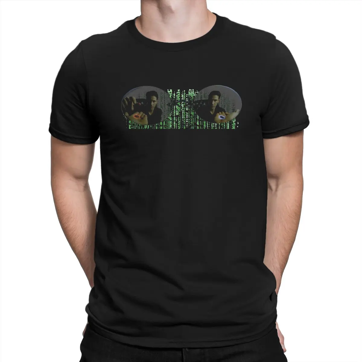 

Glasses Men T Shirt The Matrix Neo Film Novelty Tees Short Sleeve O Neck T-Shirts 100% Cotton Birthday Gift Clothing