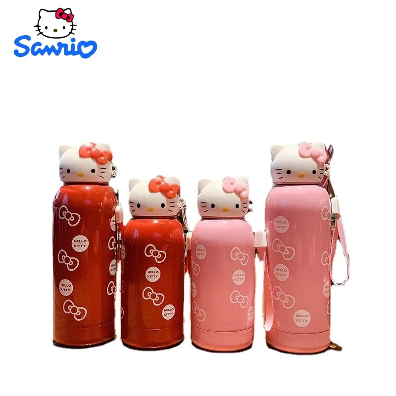 

Hello Kitty 280 мл Sanrio аниме мультяшный Мини милый портативный термос чашка кавайная бутылка для воды Женская кофейная чашка подарок на день рождения для девочек