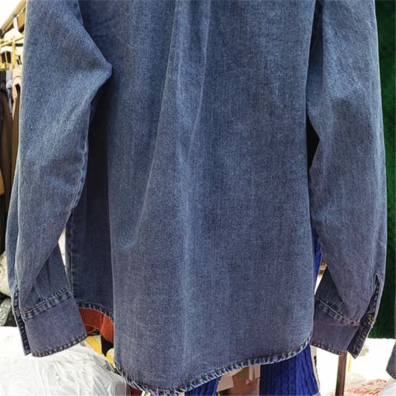 Новинка Осень-зима 2022 Европейская Женская модная простая джинсовая рубашка