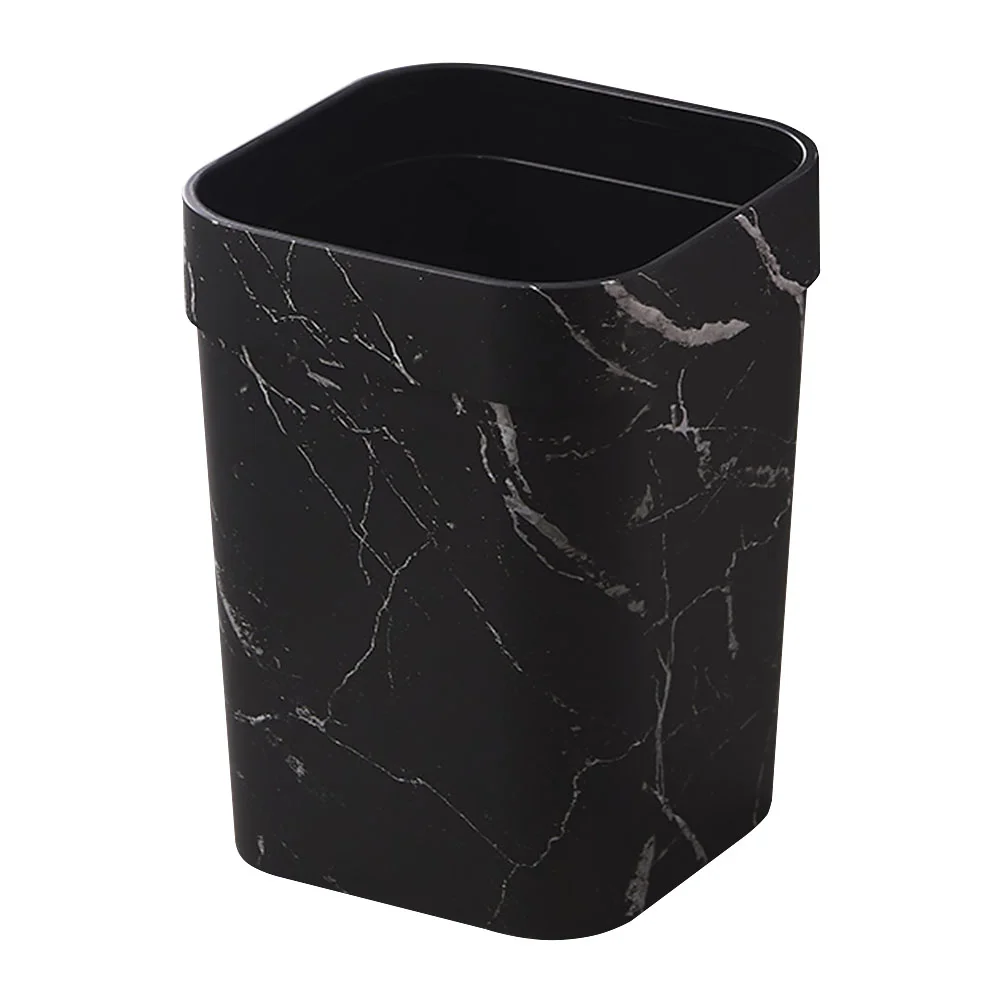 

Can Trash Bin Waste Garbage Basket Container Kitchen Office Bathroommarble Wastebasket Bedroom Paper Marbling Rubbish Room Black