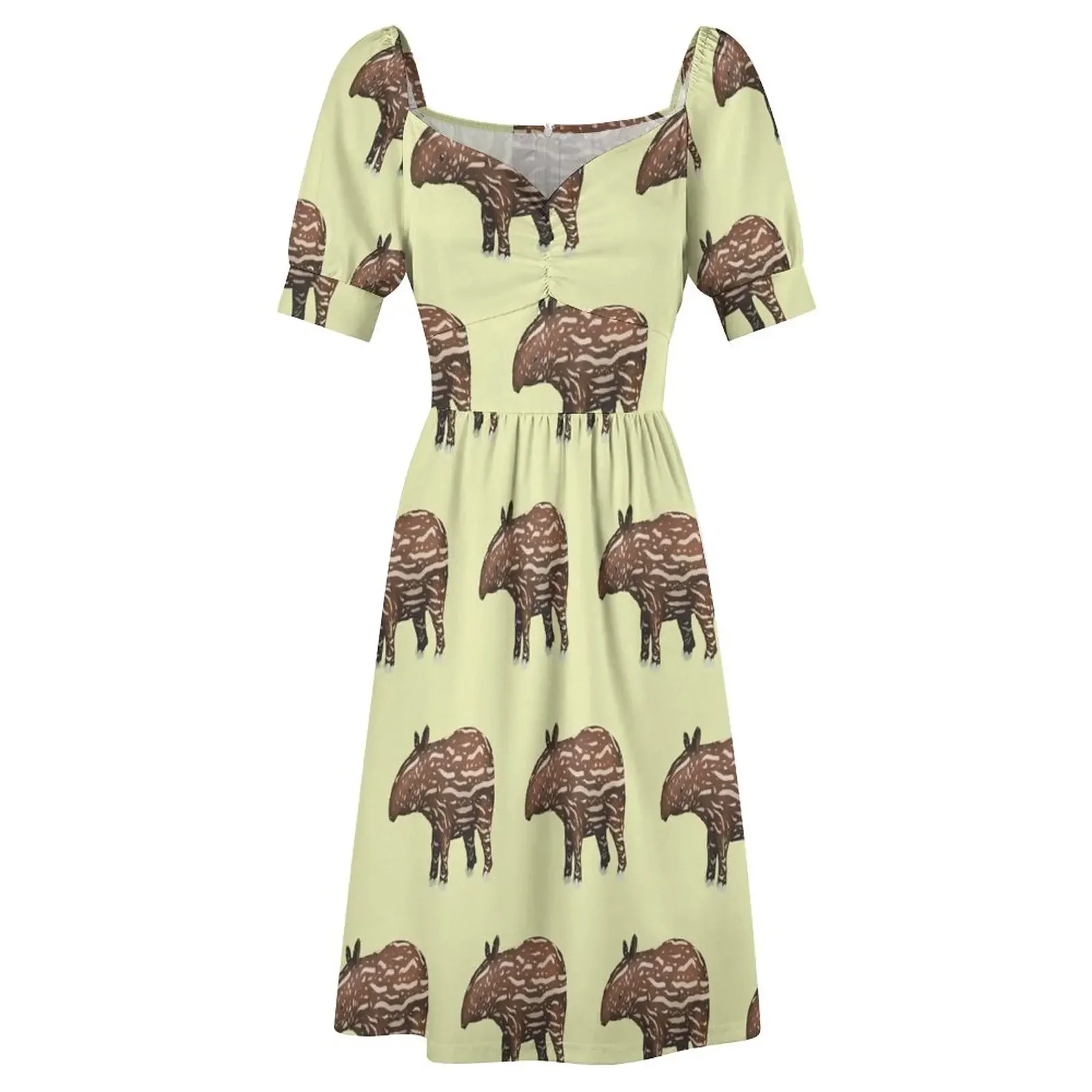 Животные Малайзии - Baby Malayan Tapir Платье с короткими рукавами женская одежда платье