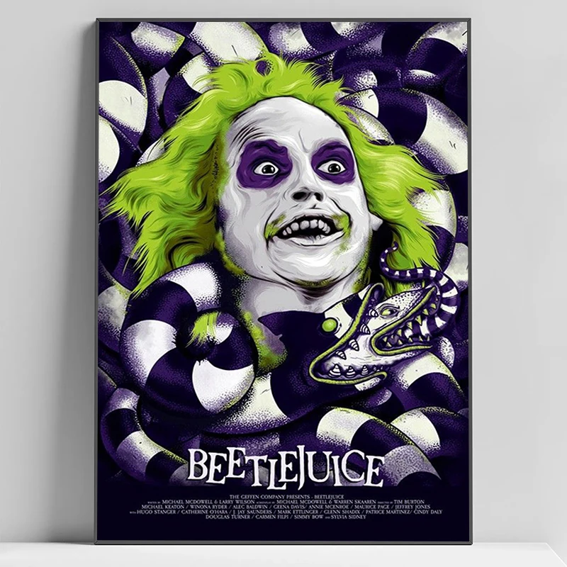 Классический фильм B-Beetlejuice Horror Comedy Винтаж Тим Бертон плакат рамки настенные