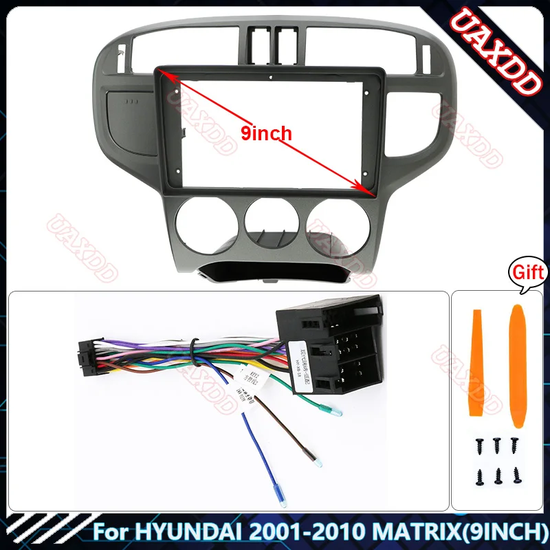 

9-дюймовый автомобильный радиоприемник для HYUNDAI 2001-2010 MATRIX, Android, стерео, аудио экран, мультимедийный видеоплеер, кабели навигации, жгут, рамка