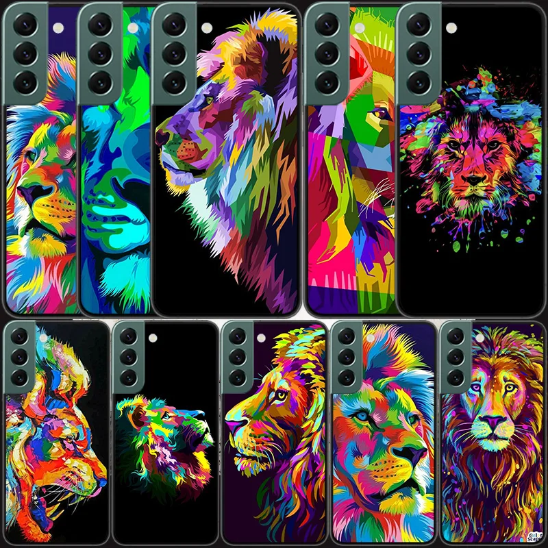 

Images of colored lion Phone For Samsung Galaxy A02S A12 A22 A32 A42 A52S A72 4G 5G A03S A13 A23 A33 A53 A73 A9 A8 A7 A6 F12 Cas