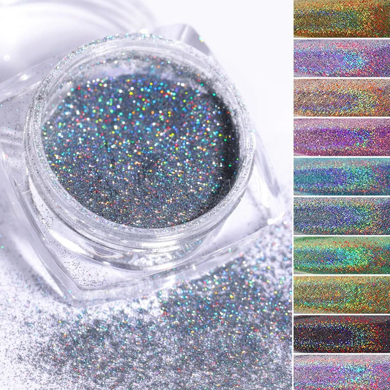Nail Glitter Holographic Powder Dust Mirror Effect Charms Flake Paillette DIY Decoration Manicure |