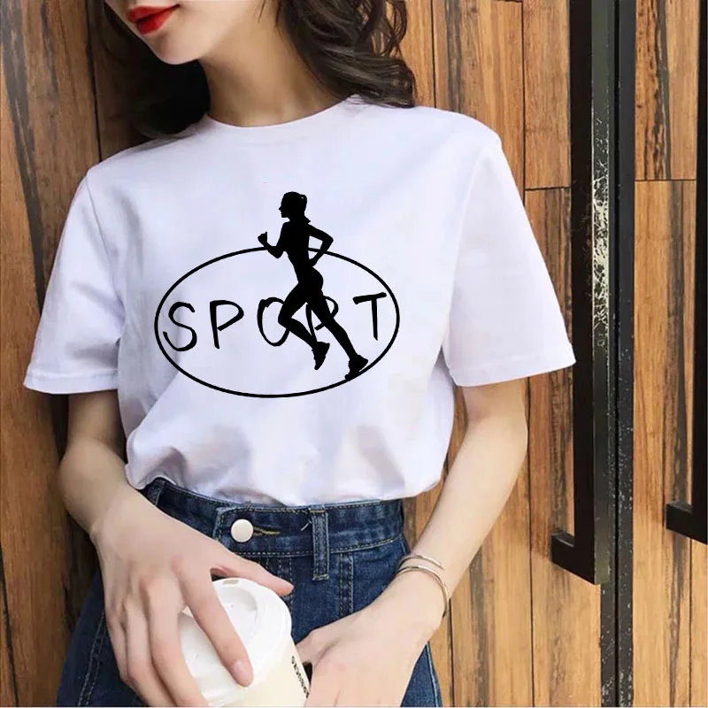 

Женская футболка с коротким рукавом и круглым вырезом, с принтом