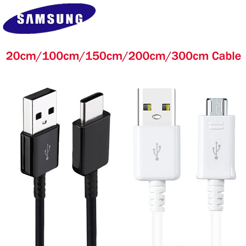 

Оригинальный SAMSUNG Micro USB/Type C кабель для зарядки и синхронизации данных для Galaxy A10 A13 M10 M12 M13 M40 M60 S6 S7 S9, шнур зарядного устройства, проводной кабе...