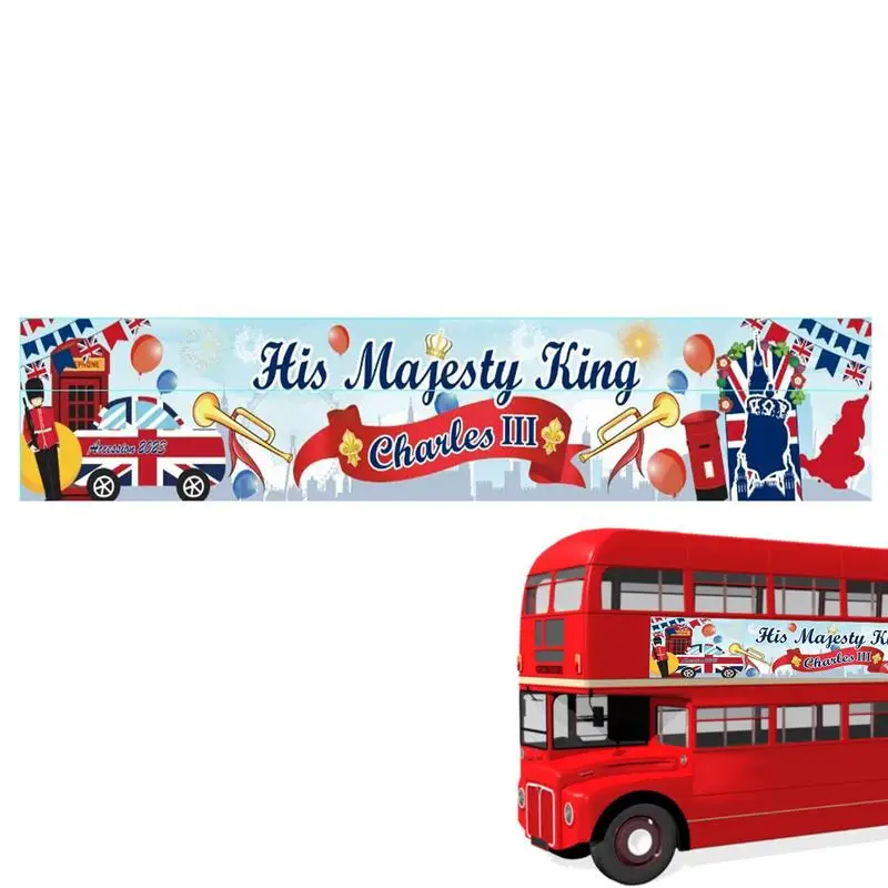

King Charles III Banner Polyester King Charles III Banner His Majesty Banner For 2023 King Charles III Coronation Decorations