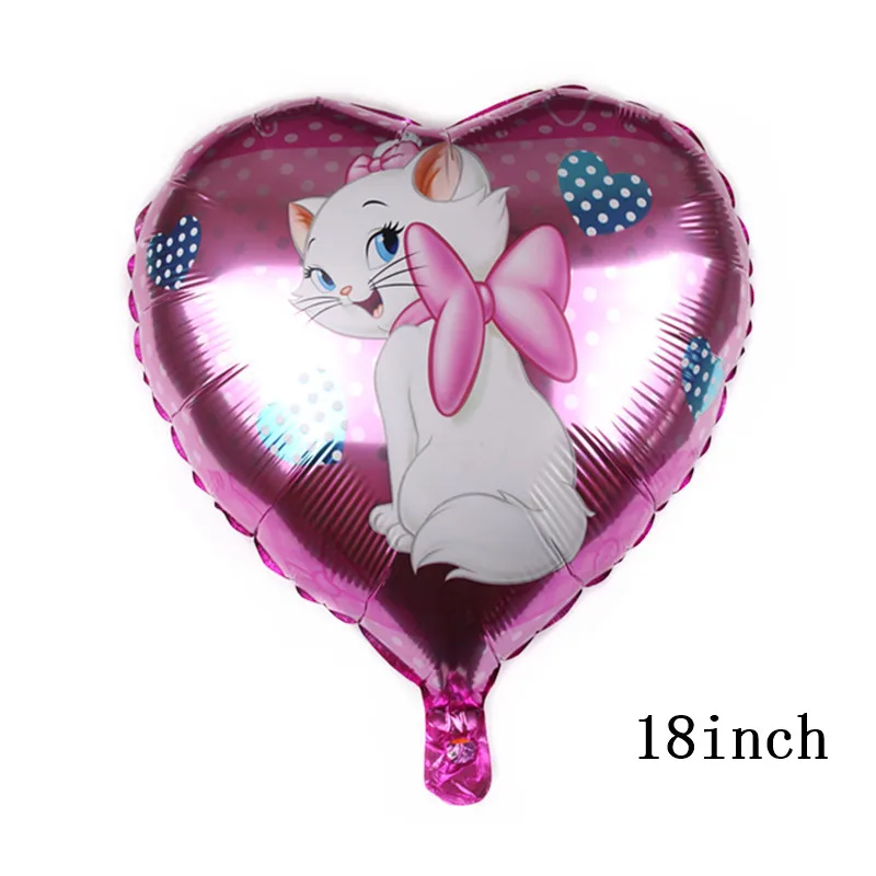 Воздушные шары в виде кота-Мари розовые с флагом принцессы баннер на день