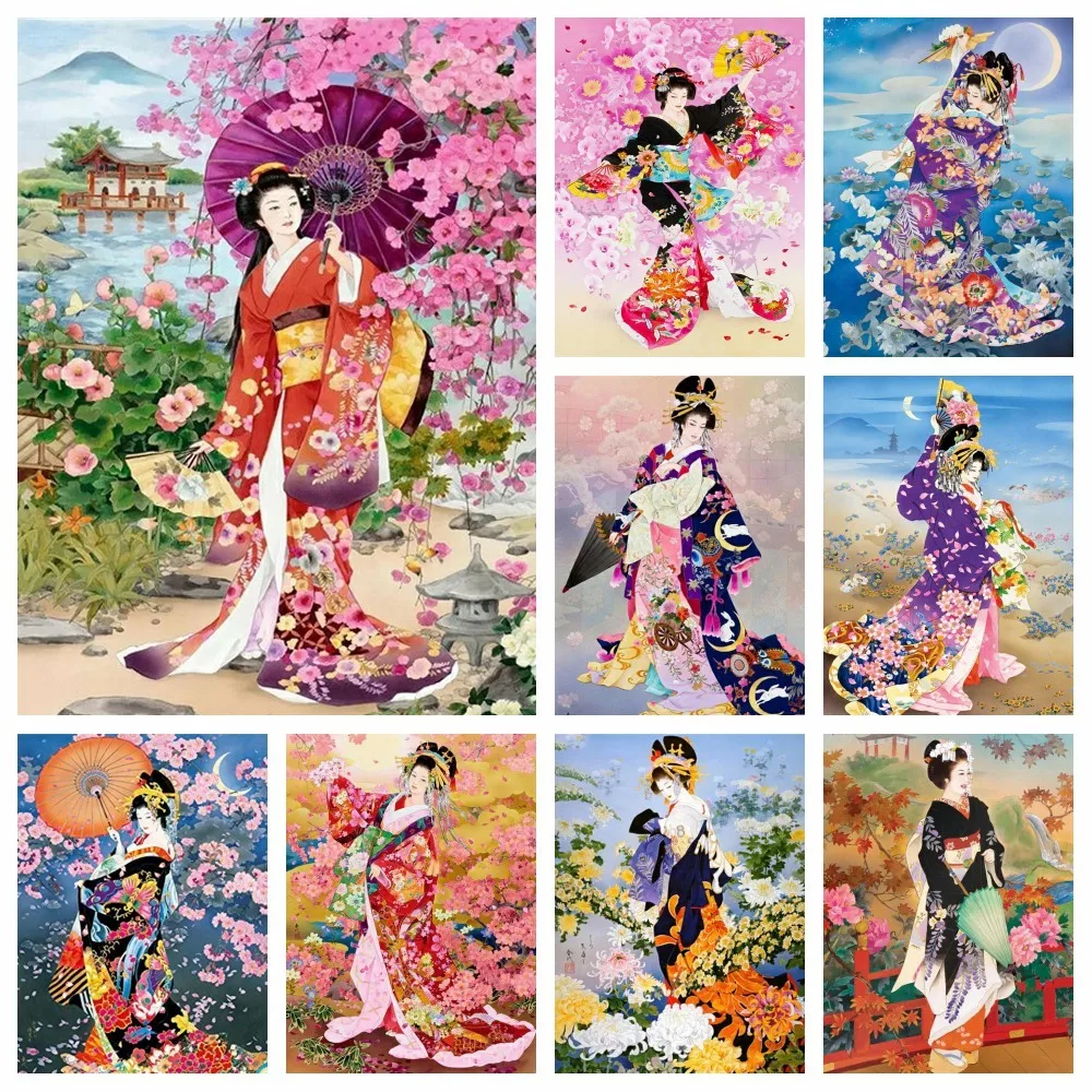

Diamond Kimono Embroidery DIY Diamond Painting Cross Stitch Kit Posters 5D Needlework Diamond Home Decoration