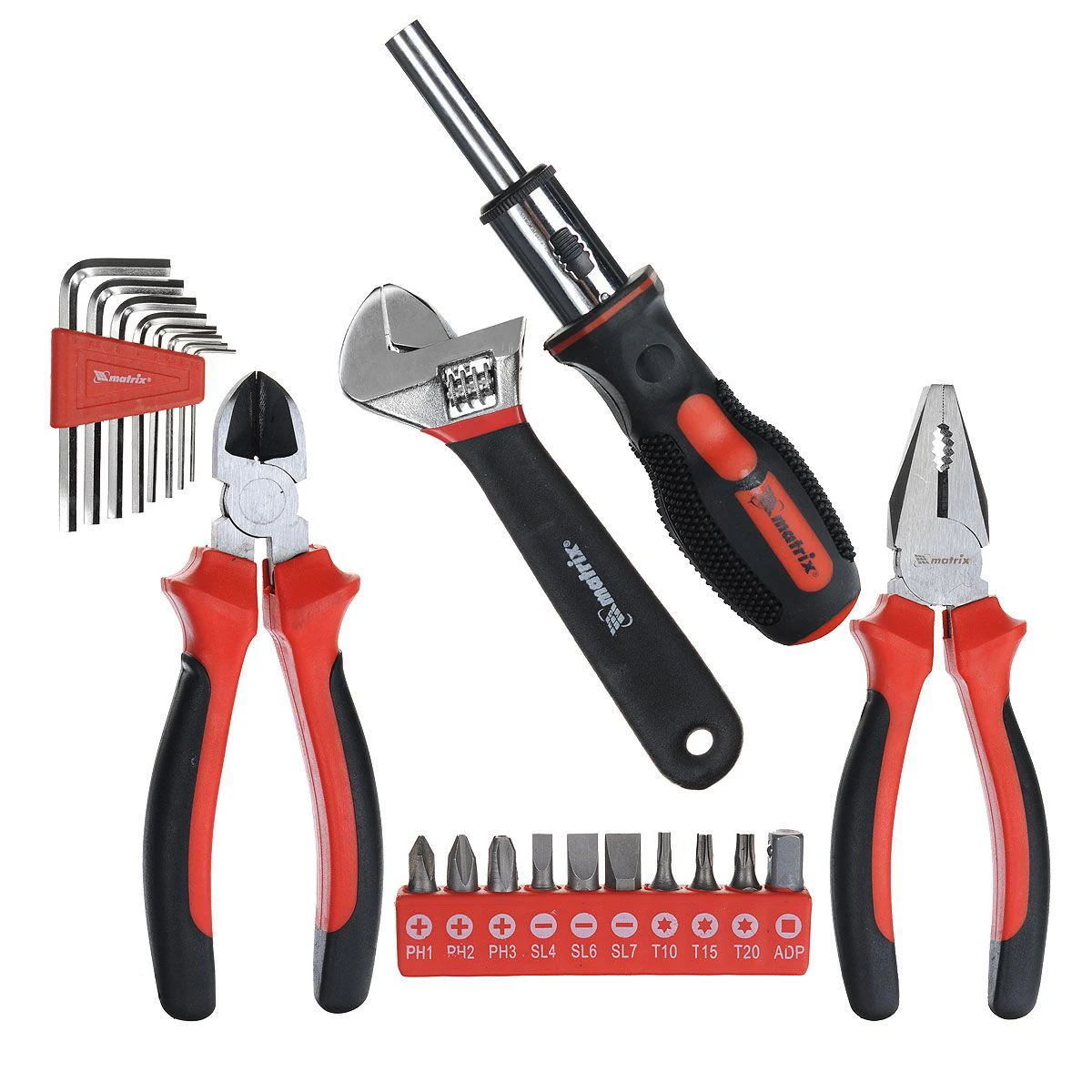 Набор инструмента слесарно монтажный матрикс 24 предмета. Набор для врезания замков 54/22мм matrix. (6 - 22мм) хром // matrix. Набор matrix 22. Набор ключей комбинированных matrix 14800.