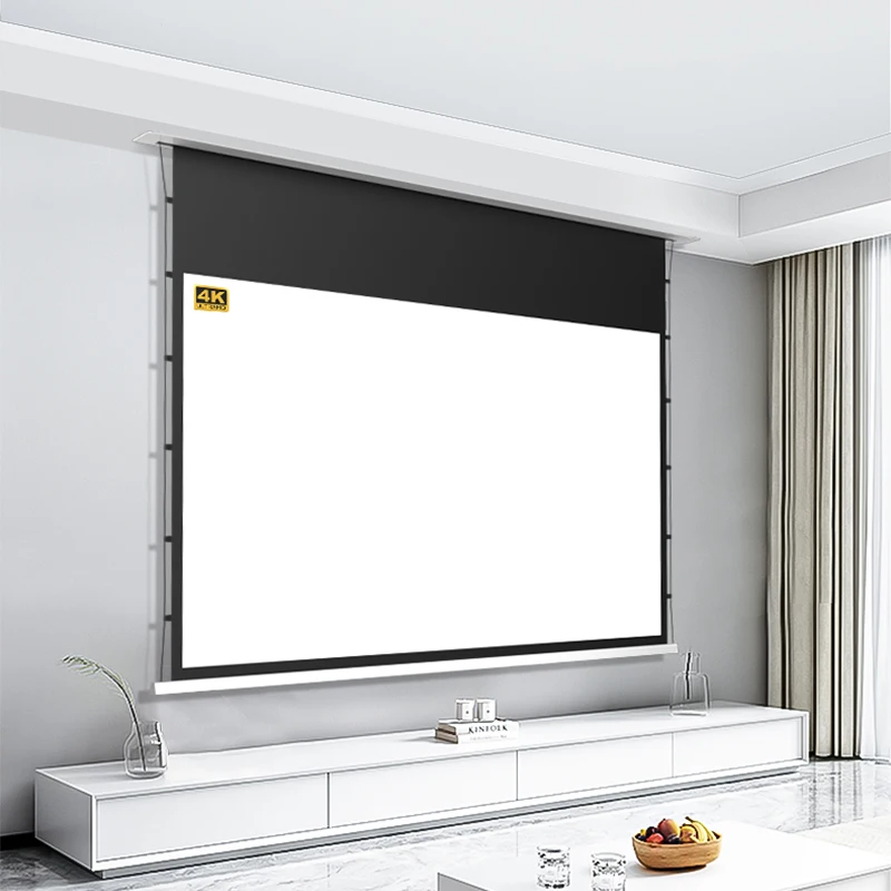 

16:9 Hidden Embedded Curtain Electric Ceiling Wire Curtain Household Anti-light 4K Projector Screen 92"/100"/110"