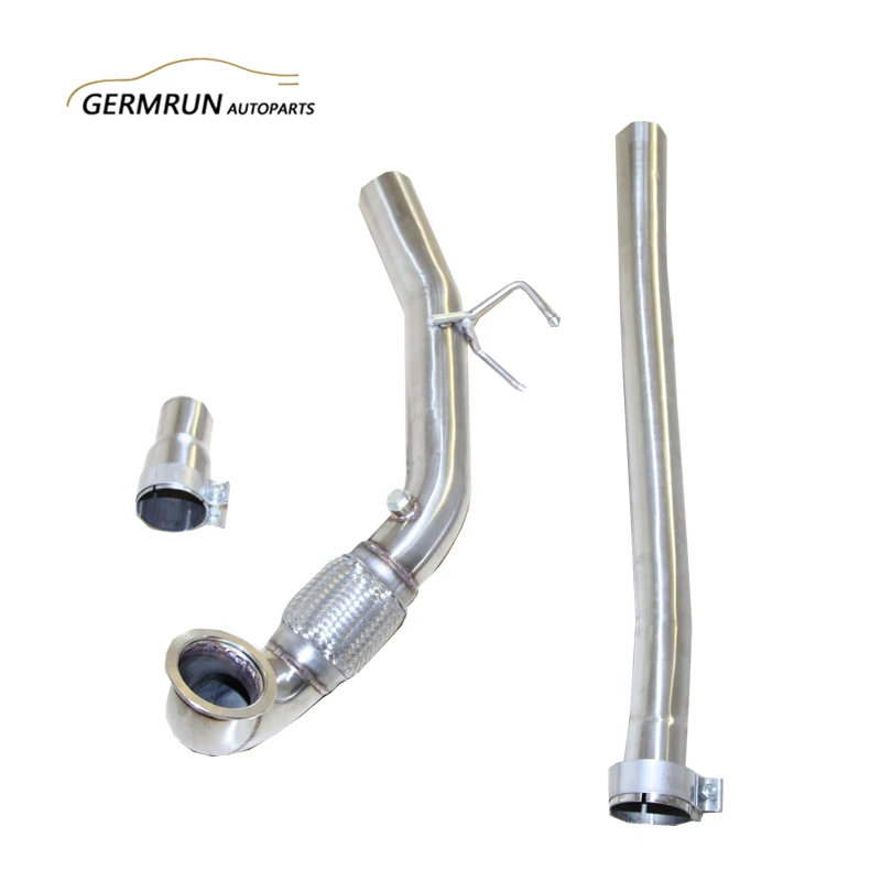 

Stainless Steel Downpipe Fit For Volkswagen Golf R 2015-2016 MK7 2.0T V-band 3"F