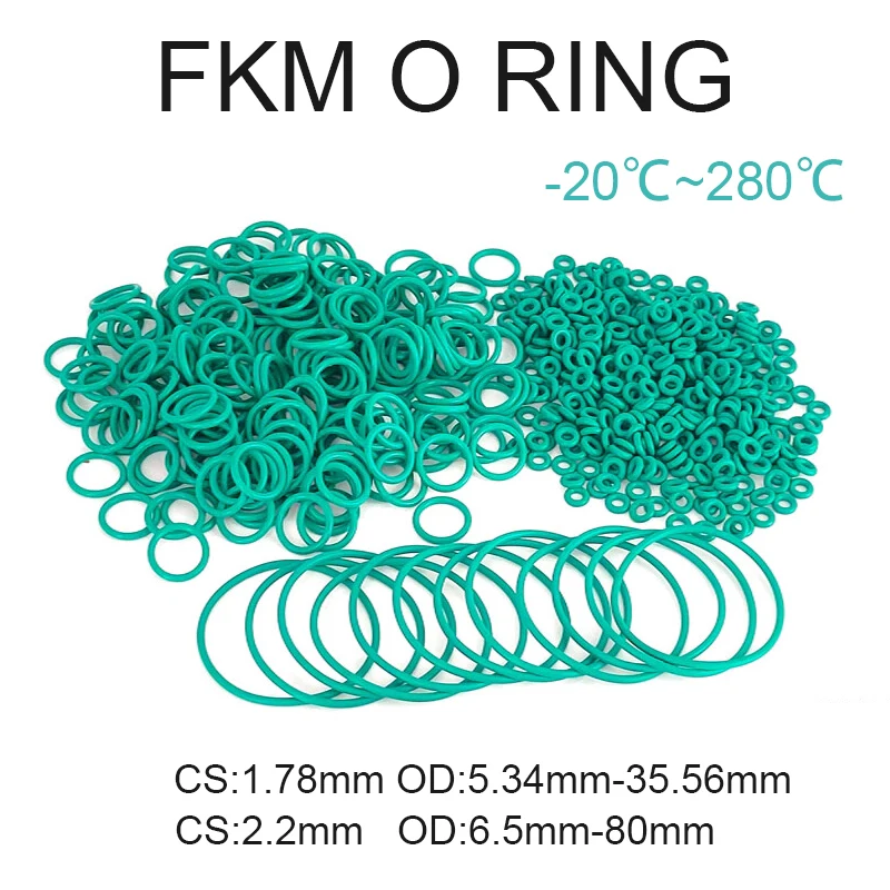 

Зеленые уплотнительные кольца FKM CS 1,78/2,2 мм
