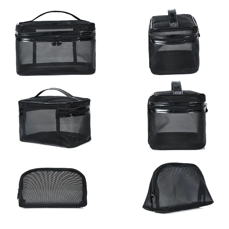 Портативная сетчатая прозрачная косметичка дорожный женский Органайзер на