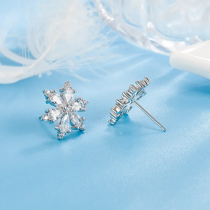

S925 Sterling Silver Diamond Earring for Females Fine Aros Mujer Oreja Natural Diamond Gemstone Stud Earring Women Bizuteria