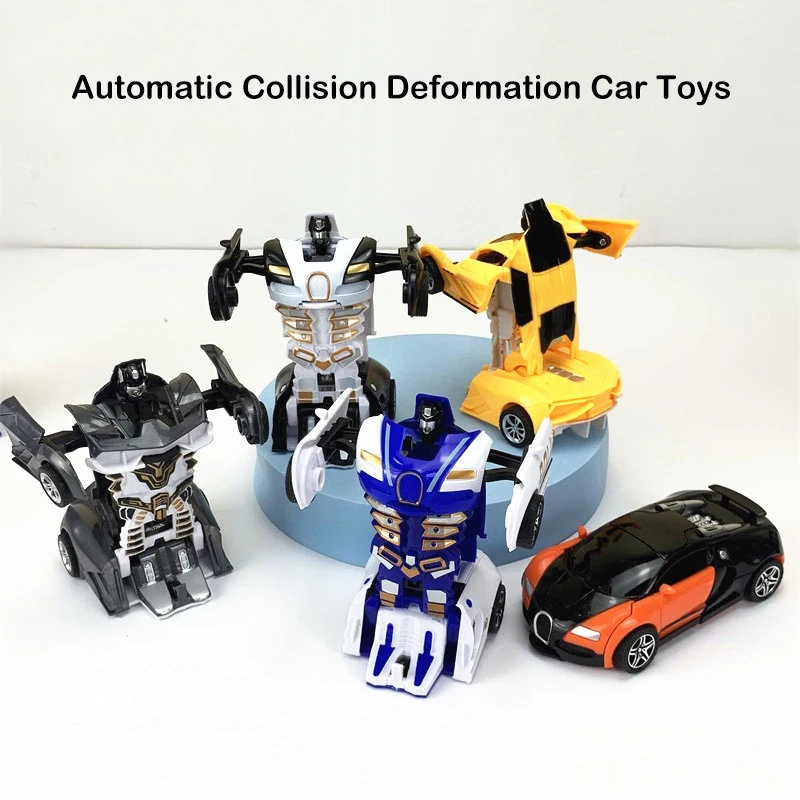 

2 In 1 Automatic Collision Deformation Car Toys Fun Transform Robot Mini Collision Deformation Model Car Diecasts Toy Kids Gifts