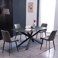light luxury marble dining table and chairs combination of simple household round dining room dining table